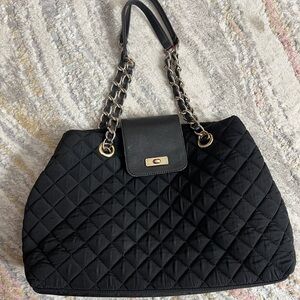 Talbots Black Quilted Chain Strap Shoulder Bag